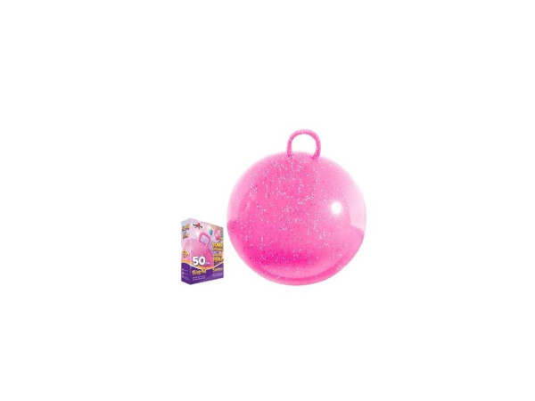 Skippybal glitter 50cm roze