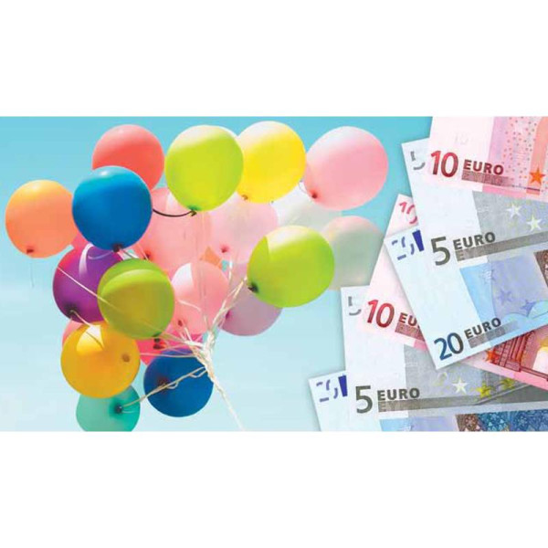 Cadeau-envelop kids/ballonnen pak a 10