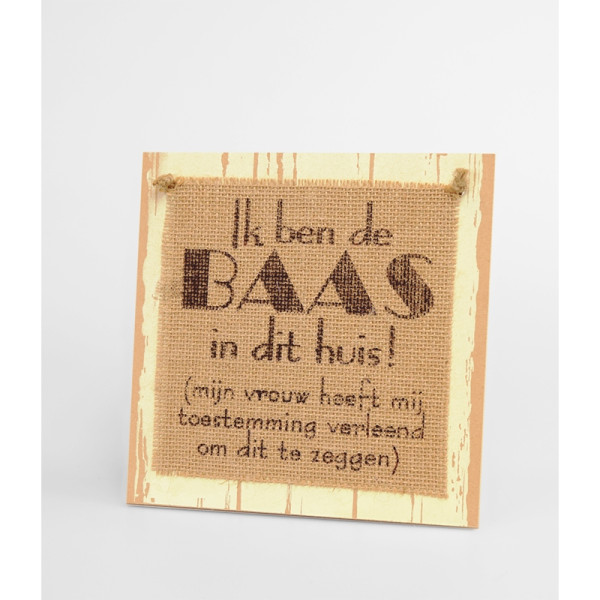 Paperdreams Wooden sign - Baas in huis