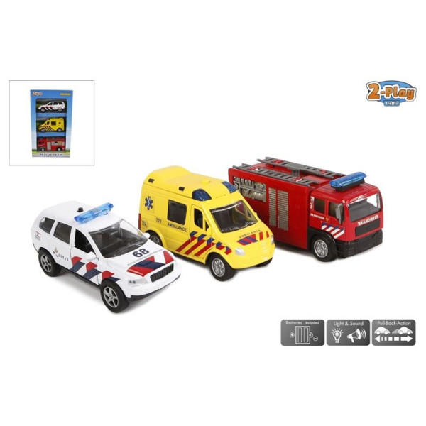 2-Play rescue team 3 hulpdiensten 11cm