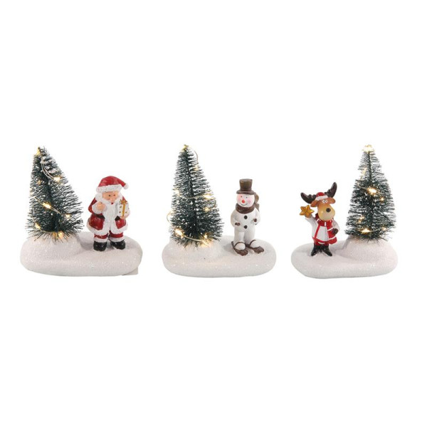 Kerstscene Kerstboom LED 10,5cm 2xLR44