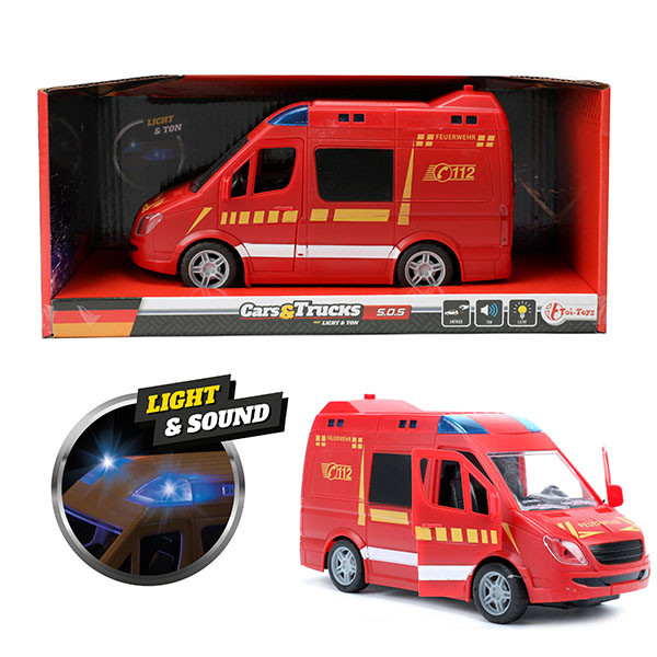 Toi Toys Brandweerbus (Duits) frictie