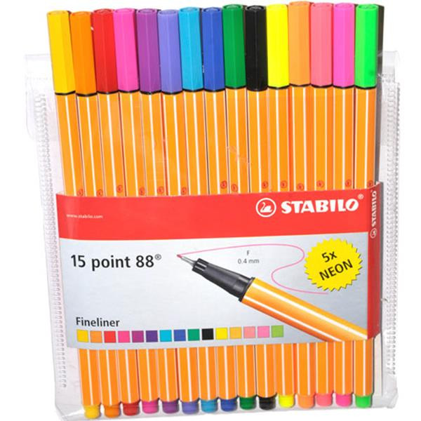 Stabilo fineliners point 88 10+5 neon