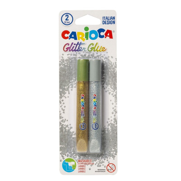 Carioca Glitterlijm zilver/goud 10,5ml