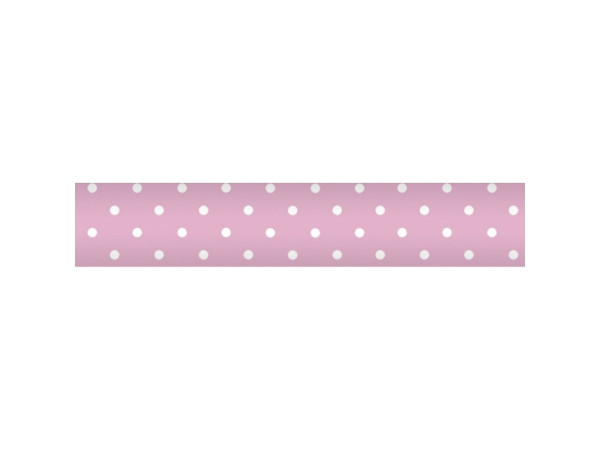 Damast papier 1,18x10m roze met stip wit