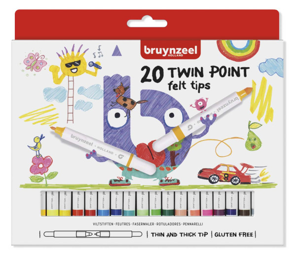 Bruynzeel viltstiften 20 Twin Tip Points