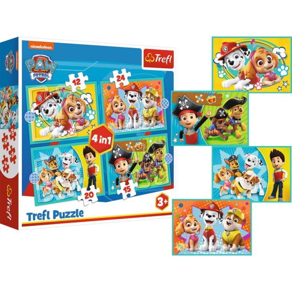 Paw Patrol 4-in-1 puzzel 12/15/20/24pcs