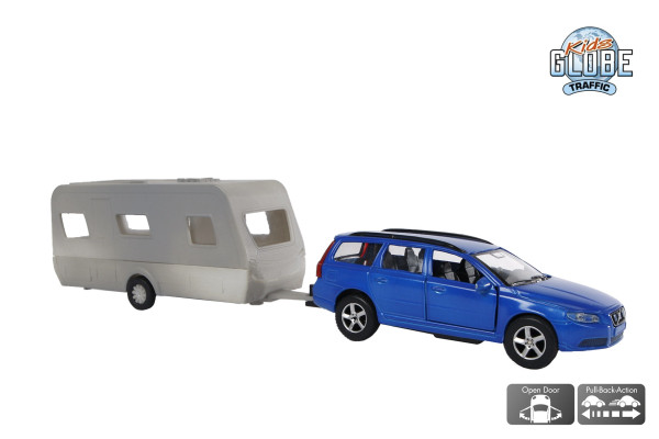 Volvo V70 met Dethleffs caravan 30cm