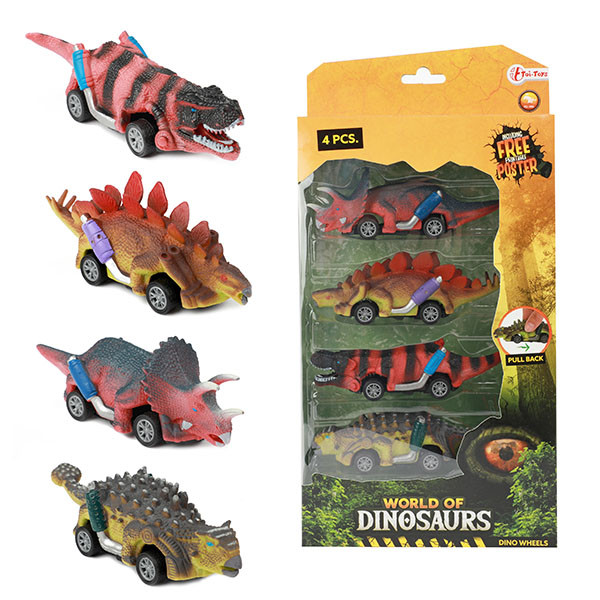 Toi Toys set a 4 dino-auto's