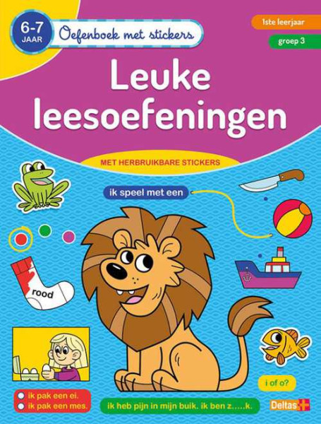 Oefenboek met stickers- leuke lees