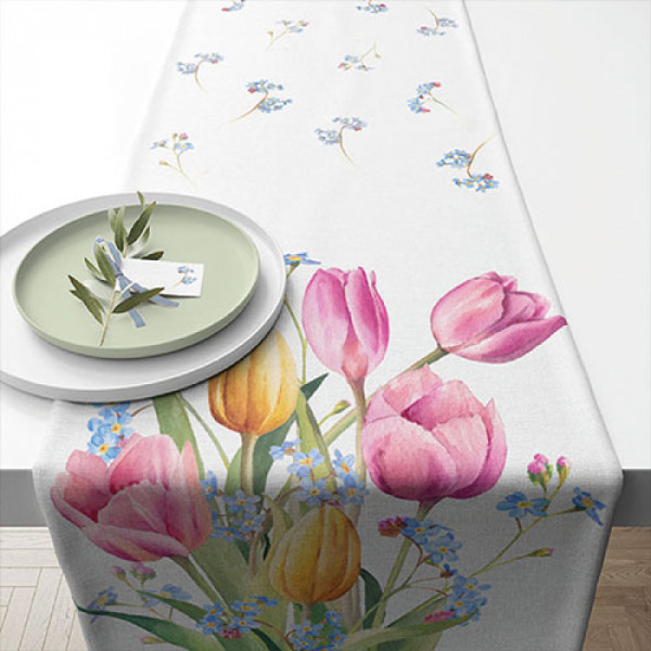 Tafelloper Tulips bouquet 40x150cm