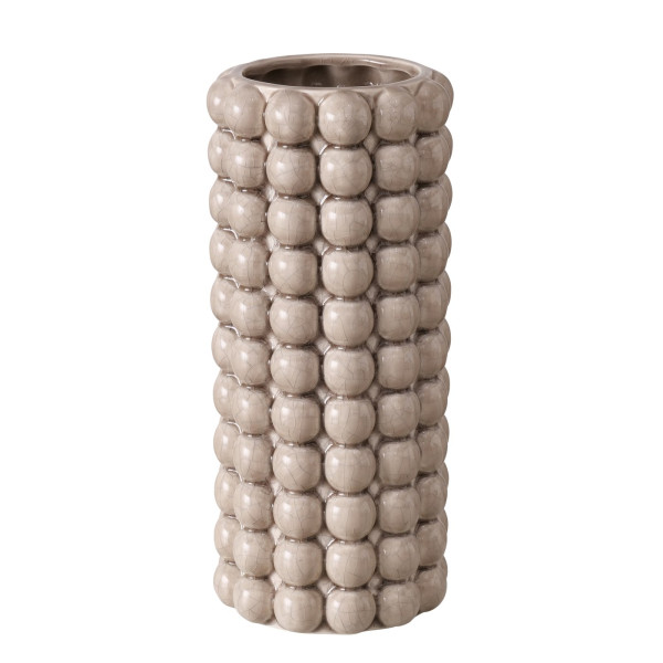 Vaas met bobbelstructuur Beige H25cm