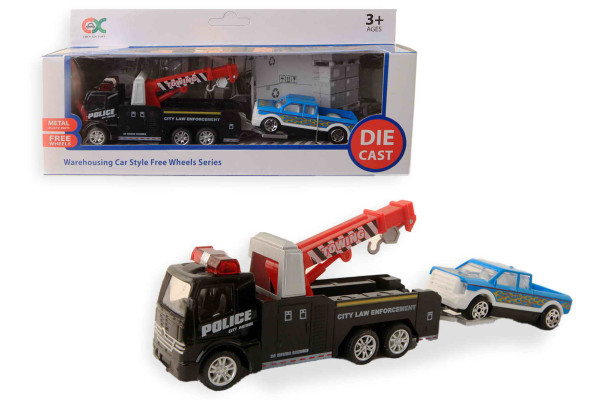 Vrachtauto met heftruck/takel Die-Cast