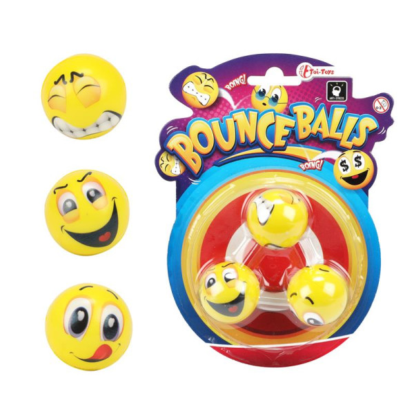 Toi Toys Stuiterballen Emoji 3 op kaart