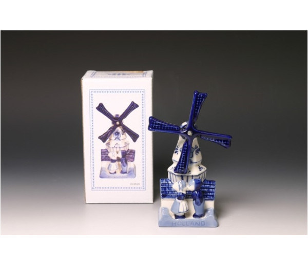 Giftbox molen+huis 14cm paar blauw