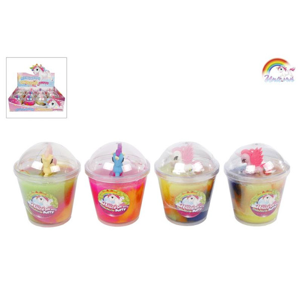 Unicorn multi color putty met figuur