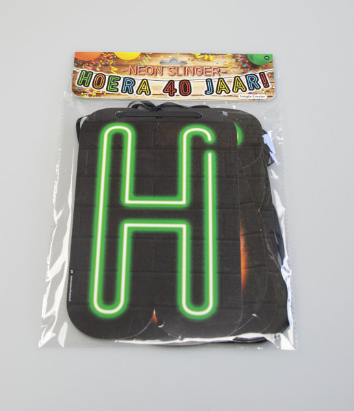 Paperdreams Neon Slinger Hoera 40 jaar!