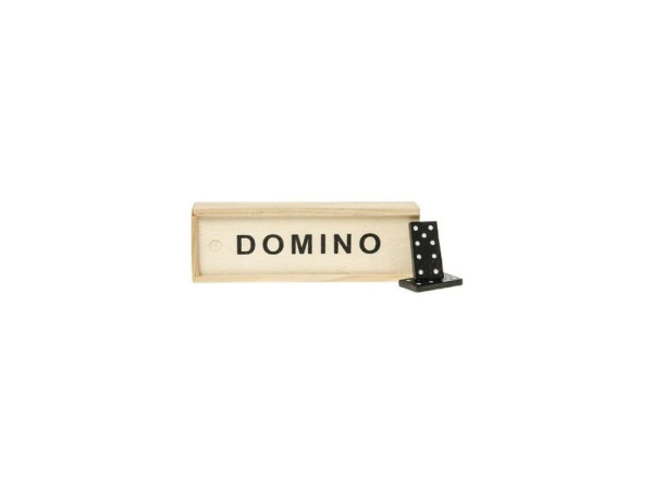 Domino spel in houten doosje 15x5x3cm