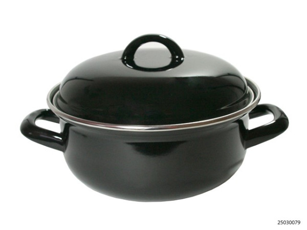 Braadpan emaille zwart 24cm 4,5 L