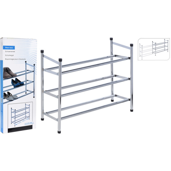 Schoenenrek rvs 3 laags 61,5x23x50cm