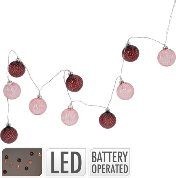 Stringverlichting LED met ballen glas 10