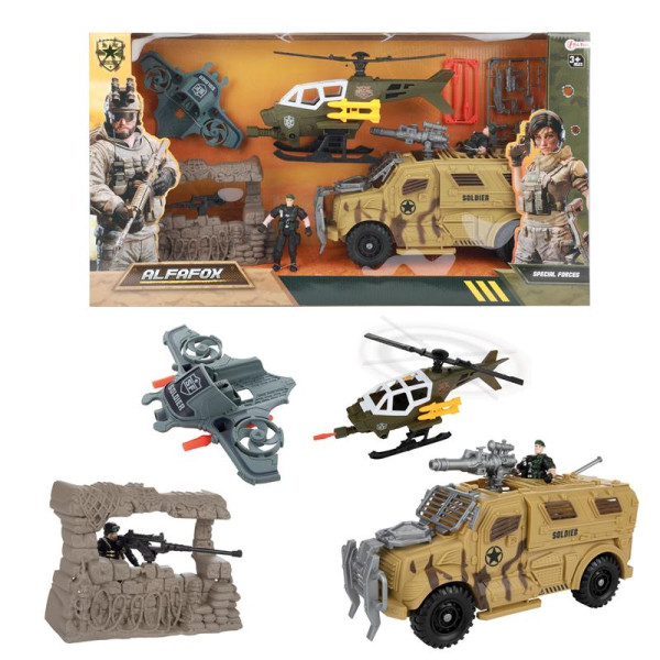 Toi Toys Speelset XXL Jeep + helikopter