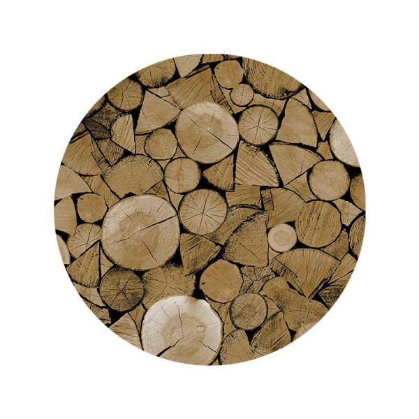 Tafelzeil rond 160cm hout bruin