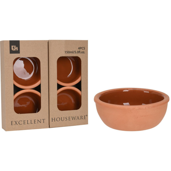 Tapasschaaltjes terracotta Ø10cm set a 4