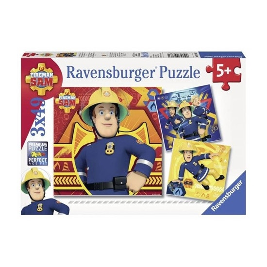 Ravensburger Puzzel 3x49 brandweer Sam