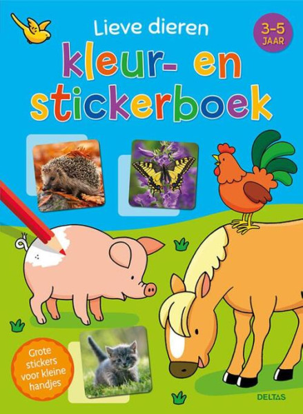 Deltas Lieve dieren kleur en stickerboek