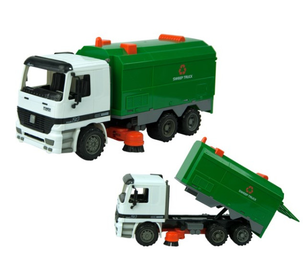 Veegwagen 36cm groen/wit