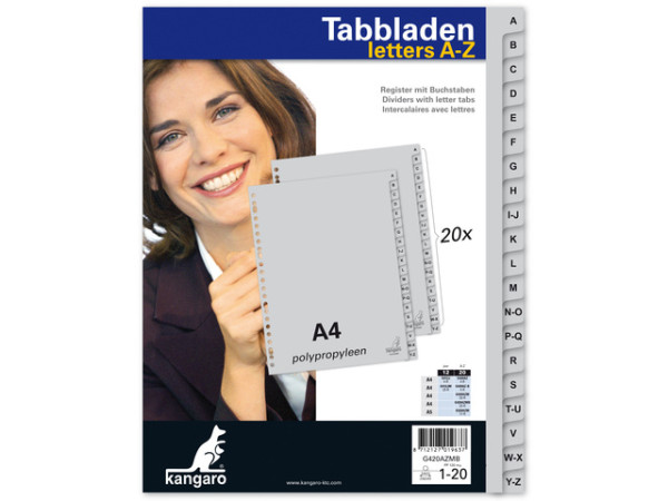 Tabbladen A4 23 rings A-Z kunststof