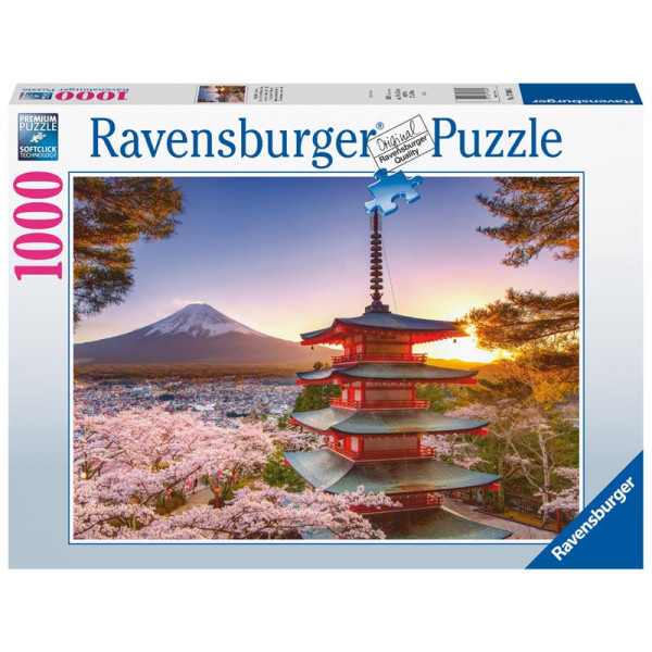 Puzzel Kersenbloesem bij de Fuji berg