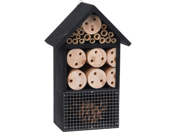 Insectenhotel hout 25cm zwart