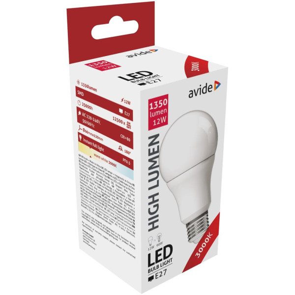 Avide LED Globe G60 12W E27 WW 1350 lm