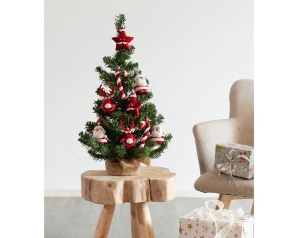 Kerstboom+ deco groen/rood Imperial H60c