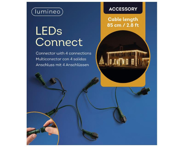 LED's connect 4-way splitter groen 85cm