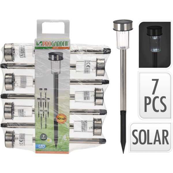 solarlamp rvs set a 7 stuks ø5x36cm