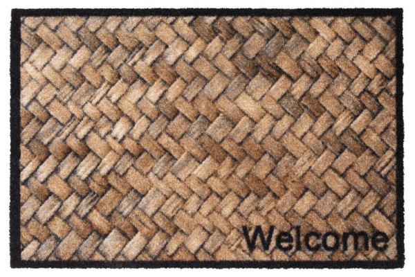 Deurmat Welcome wickerprint 50x75cm