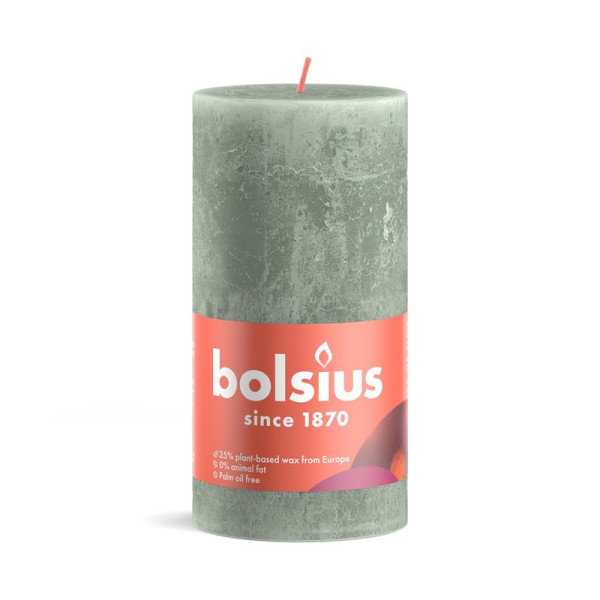 Bolsius Rustiek kaars 130/68 Jade Green