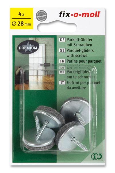 Fix-o-moll parketgl wol rond 28mm