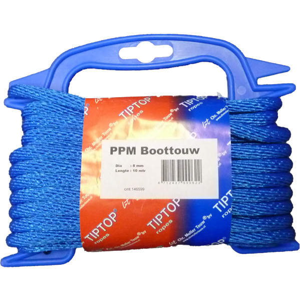 Boottouw polyprop 8mm 10 meter blauw