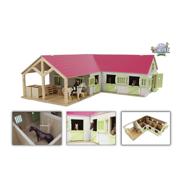 Kids Globe paardenhoekstal roze