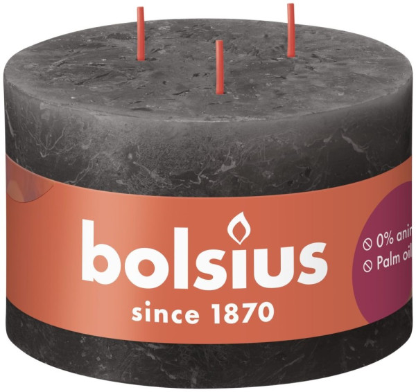 Bolsius Rustiek stompkaars 90/140 grijs