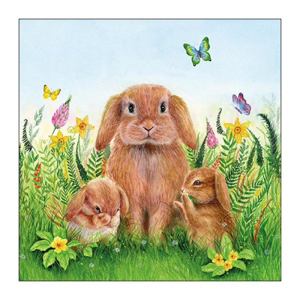 Ambiente Servetten Rabbit Family 25cm