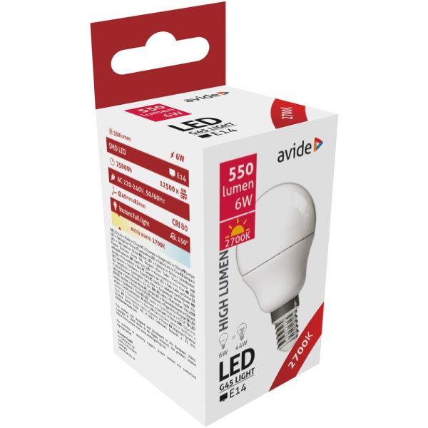 Avide LED lamp E14 6W 2700K EW 450lm