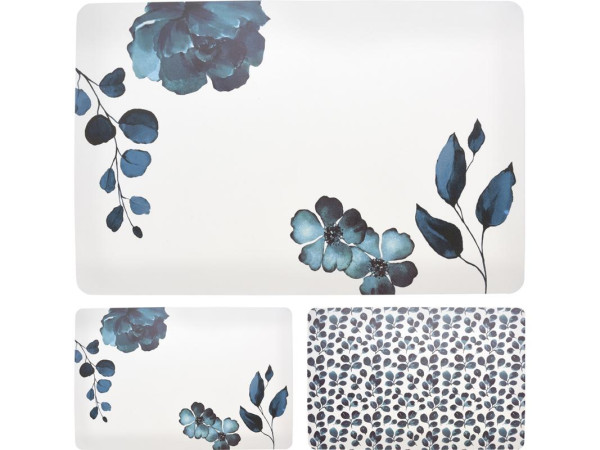 Placemat 43x28cm blauwtinten bloem