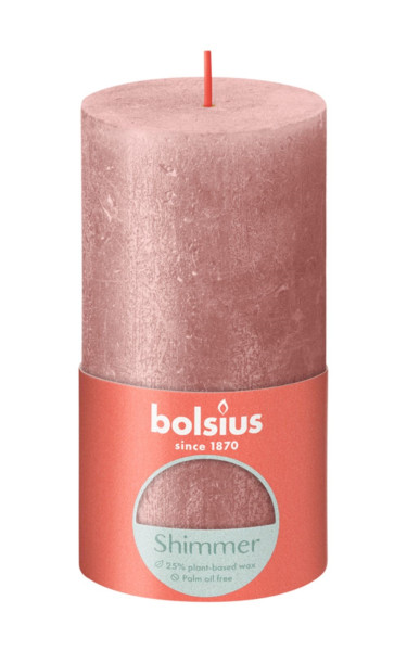 Bolsius Rustiek stompkaars 130/68 Pink