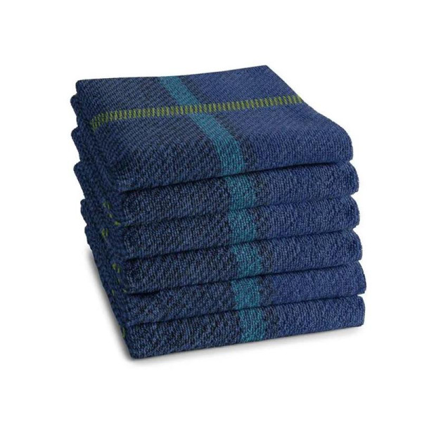 DDDDD Keukendoek Madras 50x55 blauw 6st