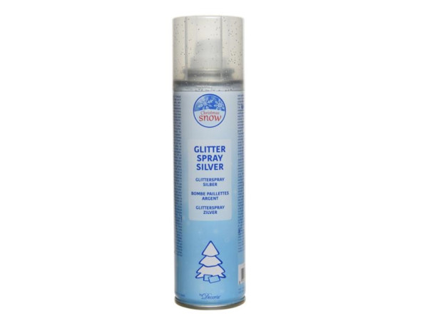 glitterspray decoratie 100ml zilver